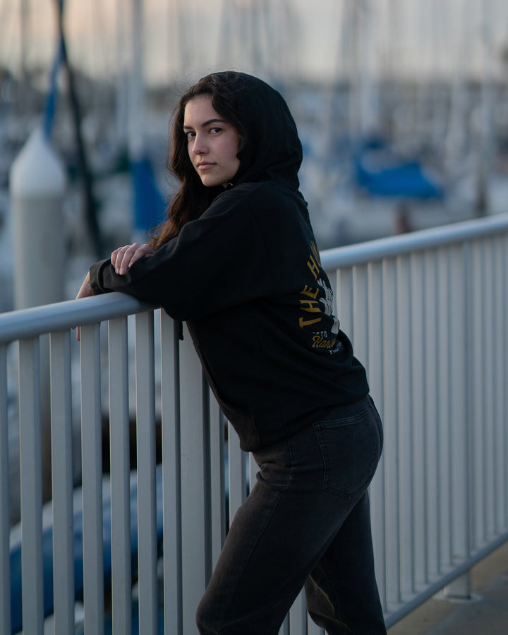 Hand Stamp Pullover Hoodie – Black