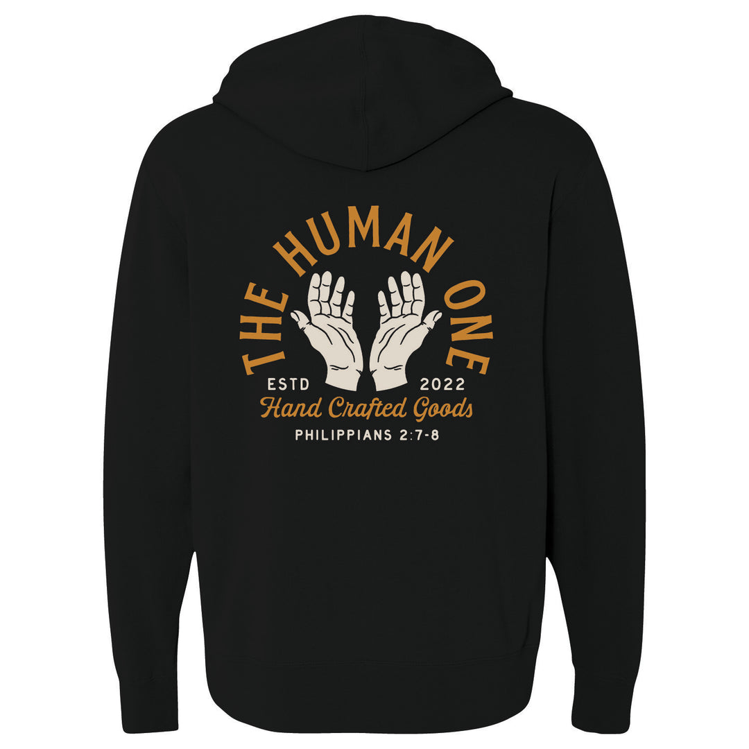 Hand Stamp Pullover Hoodie – Black